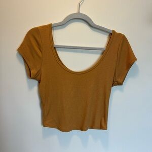 Mustard Yellow Scoop Neck Tee